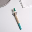 Бамбукова зубна щітка з круглою ручкою блакитна