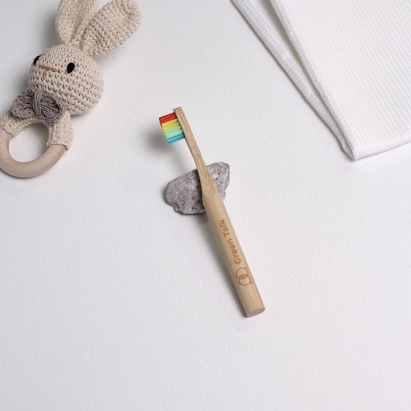 Бамбукова зубна щітка дитяча різнокольорова