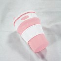 Многоразовая складная чашка бело-розовая 350 мл