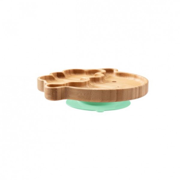 Бамбукова тарілка" Баранчик " для дітей, з зеленою присоскою