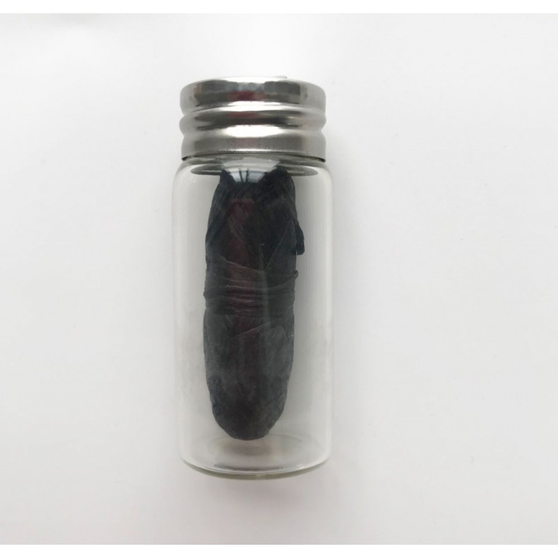 Бамбуковая зубная нить в стеклянной баночке, черная