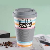 Багаторазова бамбукова чашка "But first coffee", 500 мл Багаторазова бамбукова чашка "But first coffee", 500 мл