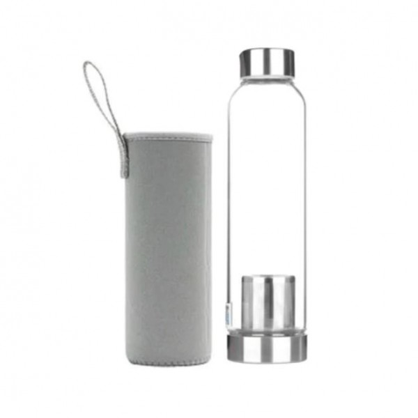 Двусторонняя стеклянная бутылка в чехле, с ситечком, 550 мл