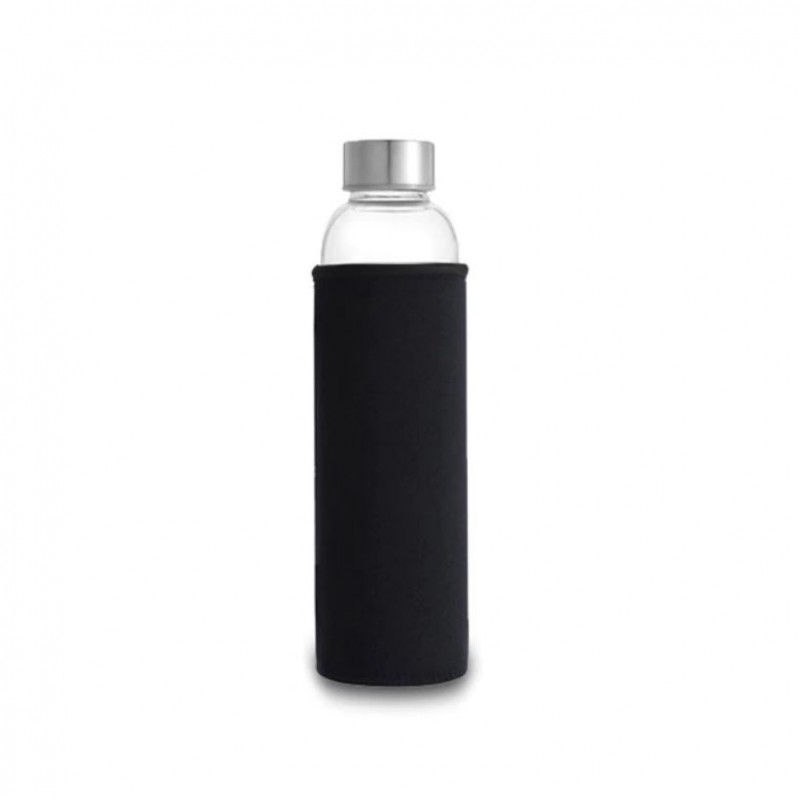 Стеклянная бутылка в черном чехле, 550 мл