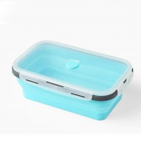 Складний силіконовий контейнер для їжі, ланч-бокс, 500 мл, блакитний