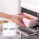 Складной силиконовый контейнер для еды, ланч-бокс, 350 мл, розовый