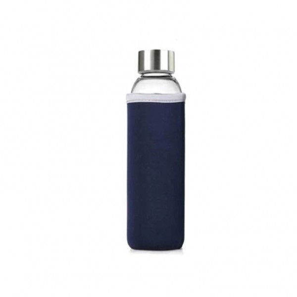 Стеклянная бутылка в синем чехле, 550 мл