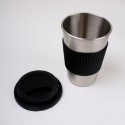 Многоразовая чашка из нержавеющей стали, черная, 400 мл