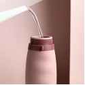 Многоразовая складная бутылка для воды с широким горлышком, розовая, 600 мл