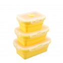 Складной силиконовый контейнер для еды, ланч-бокс, 350 мл, желтый