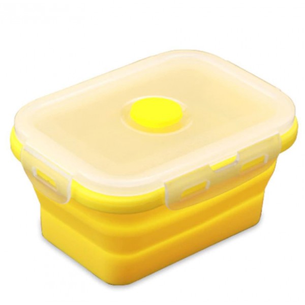 Складний силіконовий контейнер для їжі, ланч-бокс, 350 мл, жовтий