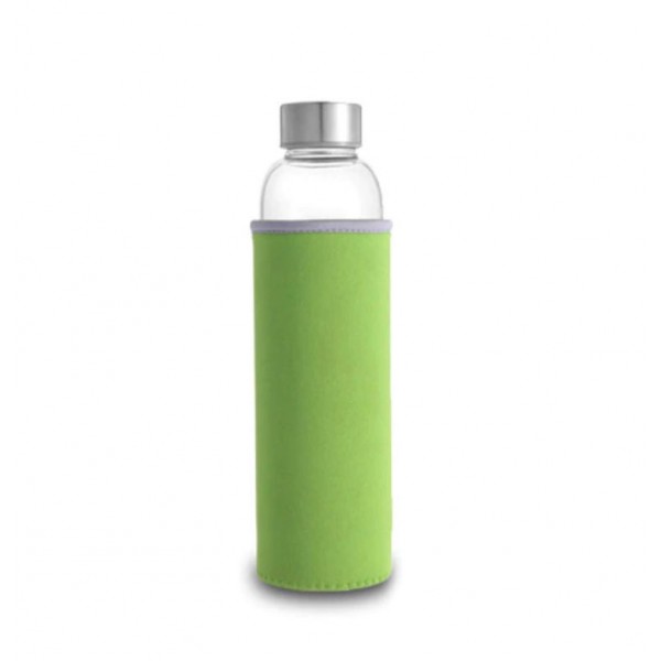 Скляна пляшка в зеленому чохлі, 550 мл