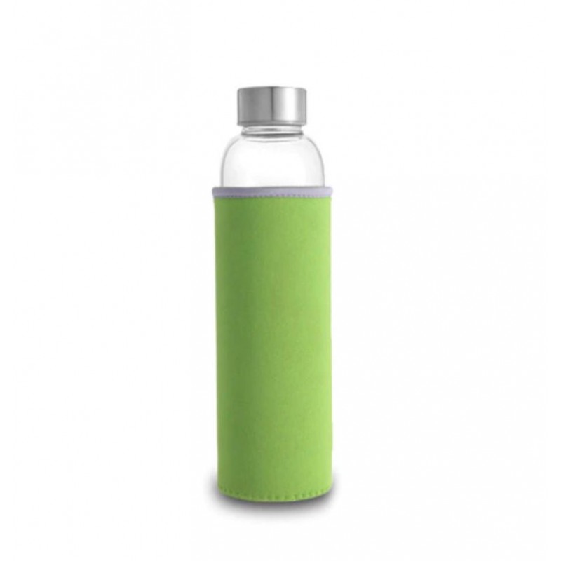 Стеклянная бутылка в зеленом чехле, 550 мл