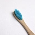 Бамбуковая зубная щетка с плоской ручкой, синяя