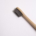 Бамбуковая зубная щетка с плоской ручкой, серая
