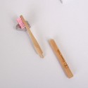 Бамбуковая зубная щетка со сменной насадкой, розовая