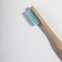 Бамбуковая зубная щетка с круглой ручкой, голубая