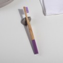Бамбуковая зубная щетка с круглой ручкой, фиолетовая