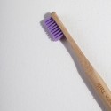 Бамбуковая зубная щетка с круглой ручкой, фиолетовая