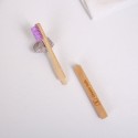 Бамбуковая зубная щетка со сменной насадкой, фиолетовая