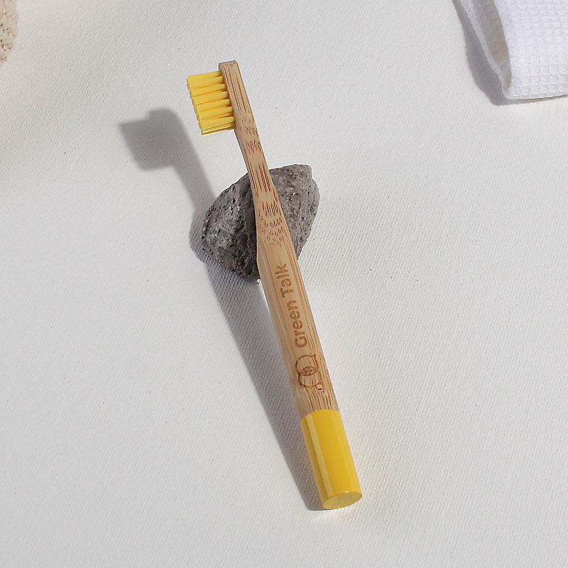 Бамбукова зубна щітка дитяча, жовта
