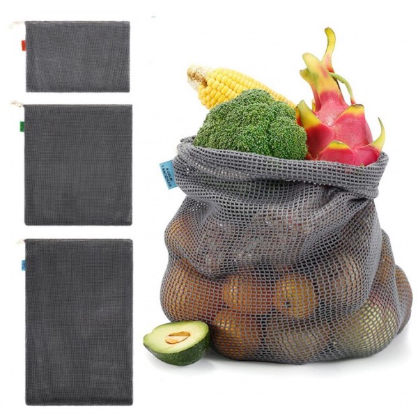 Мешочки-сетка для фруктов и овощей, 3 шт