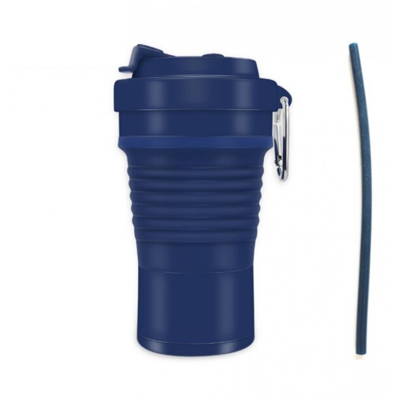 Многоразовая складная чашка, синяя, 750 мл