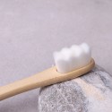 Бамбуковая зубная щетка с плоской ручкой, белая