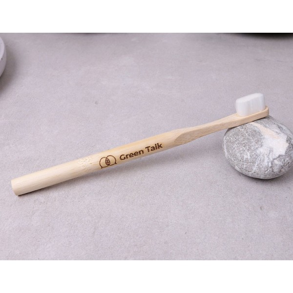 Бамбукова зубна щітка з круглою ручкою, бла