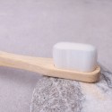 Бамбуковая зубная щетка с круглой ручкой, белая